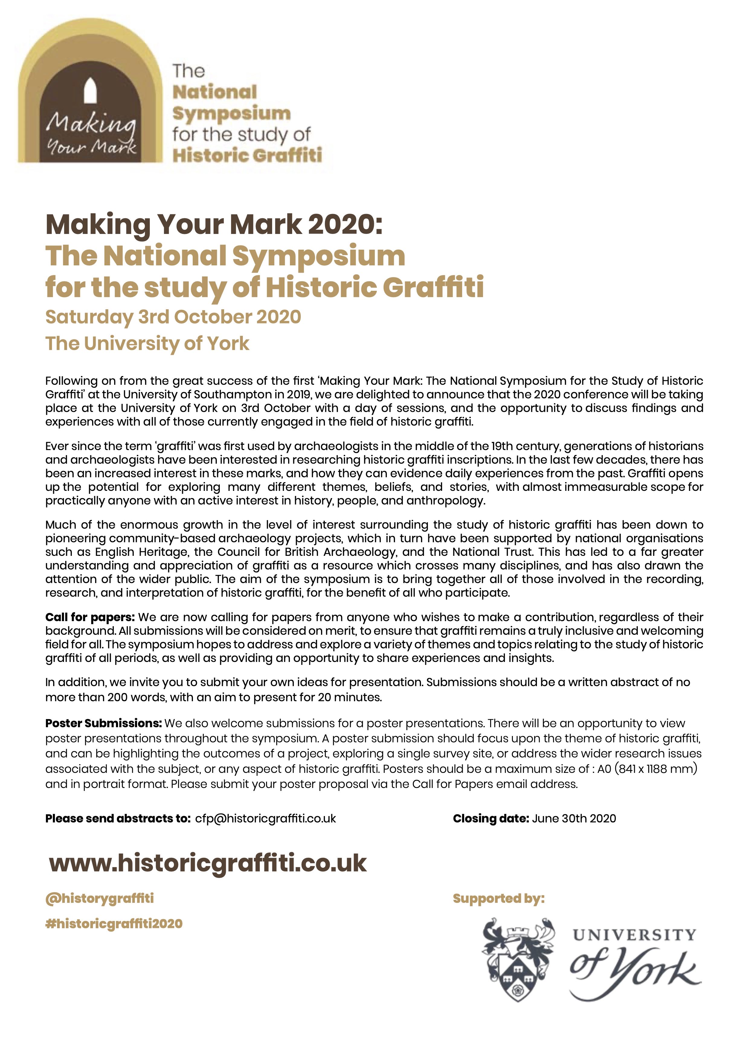 Poster advertising Making Your Mark conference